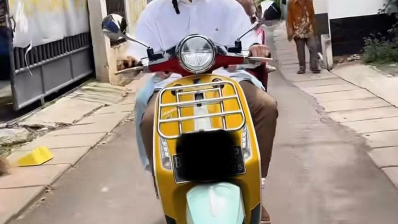 Ikutan Nyoblos, Raffi Ahmad dan Nagita Slavina Naik Vespa ke TPS