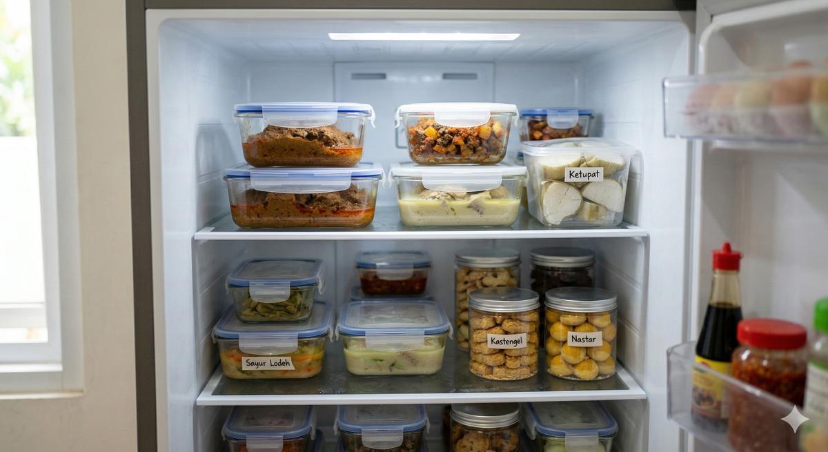 Tips Menyimpan dan Mengolah Sisa Makanan Lebaran (Foto: Gemini AI)