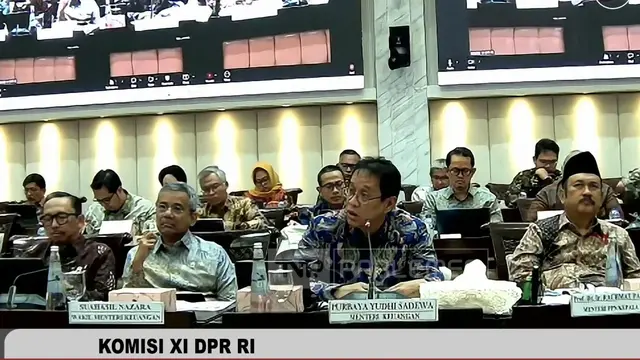 Menteri Keuangan (Menkeu) Purbaya Yudhi Sadewa saat Rapat Kerja dengan Komisi XI DPR, Rabu (15/7/2026). (Foto: Liputan6.com/Arief RH)