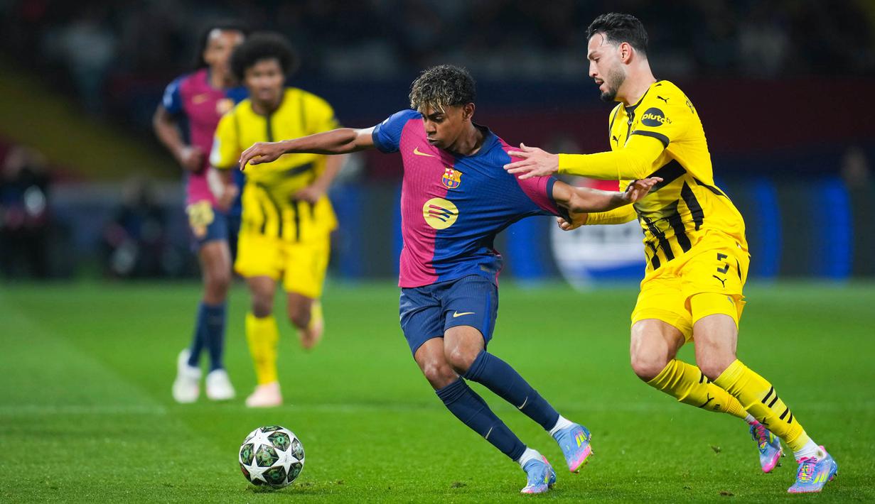 Kemenangan ini membuat Barcelona telah menginjakkan satu kaki ke partai semifinal Liga Champions. (AP Photo/Emilio Morenatti)