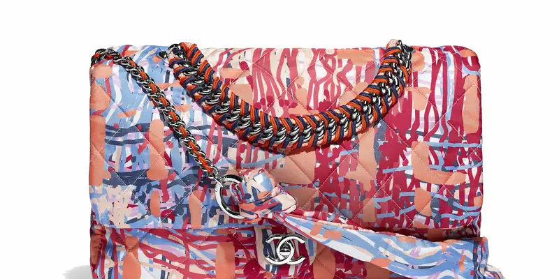 Chanel Multicoloured Printed Fabric Bag