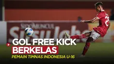 Berita video momen gol free kick berkelas dari pemain Timnas Indonesia U-16, Riski Afrisal, pada laga semifinal Piala AFF U-16 melawan Myanmar, Rabu (10/8/2022) malam hari WIB.
