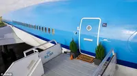 KLM berhasil ubah interior salah satu pesawatnya menyerupai kamar hotel mewah.
