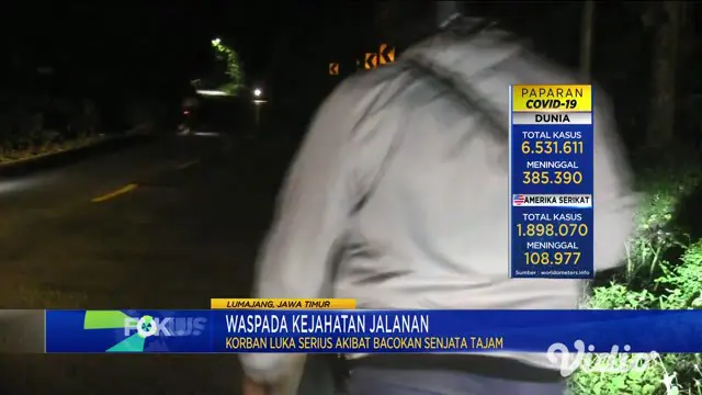 Seorang pemudik yang hendak kembali ke rumahnya di Kota Surabaya menjadi korban kawanan begal motor, di Jalan Raya Ranuyoso, Lumajang, Jawa Timur, Rabu dini hari. Korban dibacok di lengan kiri saat berusaha mempertahankan kendaraannya.