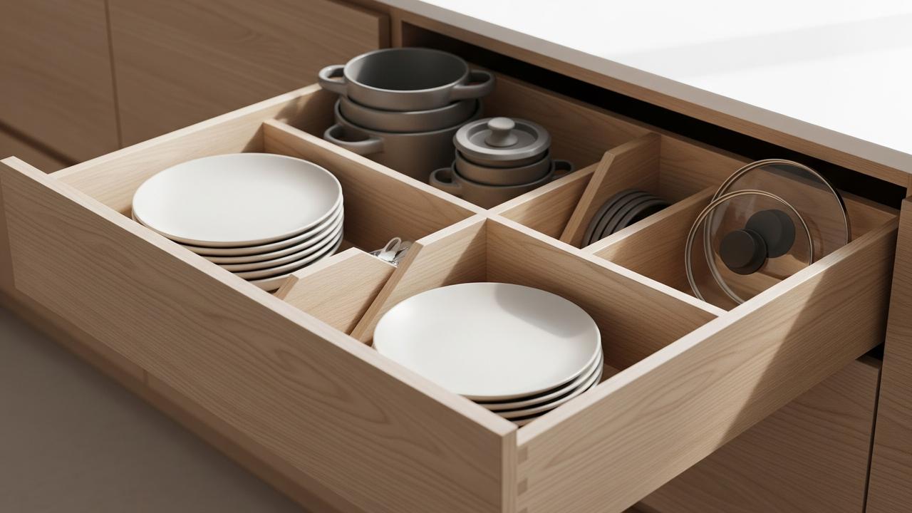 Laci Sembunyi dengan Pembagian Internal Khusus (Custom Dividers)