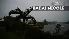 Badai Nicole melanda bermuda dengan angin berkecepatan 185 km per jam.