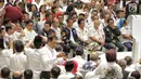 Capres nomor urut 01 Joko Widodo menghadiri Deklarasi Dukungan 10.000 Pengusaha untuk Jokowi-Ma'ruf Amin di Istora Senayan GBK, Jakarta, Kamis (21/3). Deklarasi dihadiri pengusaha skala kecil sampai besar. (Liputan6.com/Faizal Fanani)