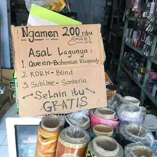 10 Potret Lucu Peringatan Dilarang Ngamen Ini Langsung Bikin Balik Badan