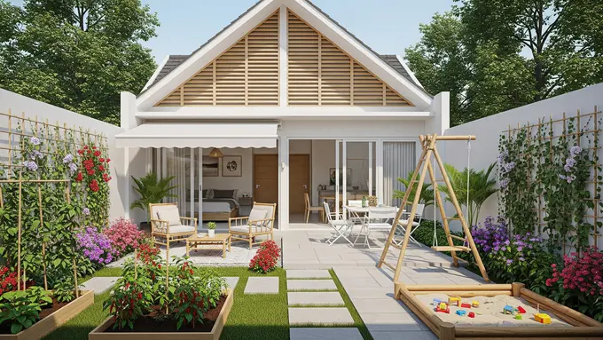 Model Rumah Mungil Tapi Punya Kebun dan Teras Belakang