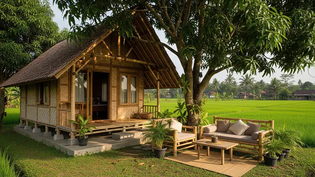 9 Desain Rumah Desa dengan Area Santai Bawah Pohon Mangga, Hunian Sejuk dan Asri
