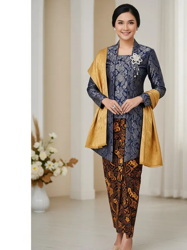 Kebaya Modern dengan Rok Lilit Batik