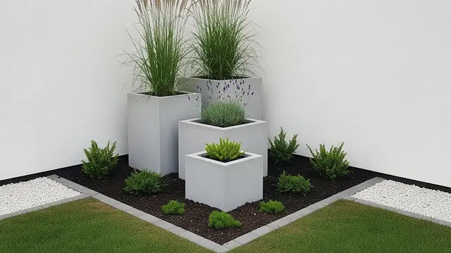 Desain Kebun Mini Rumah Modern dengan Planter Box Beton