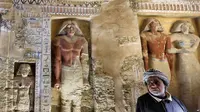 Pemakaman pribadi yang diperkirakan milik pejabat senior dinasti Firaun kelima, baru ditemukan di Giza pada 15 Desember 2018 (AP PHOTO)