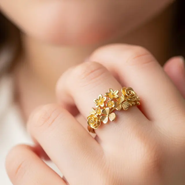 Model Cincin Emas Anak Perempuan (Image by Gemini AI)