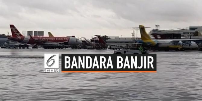 VIDEO: Badai Tropis Bailu Picu Banjir di Bandara Filipina