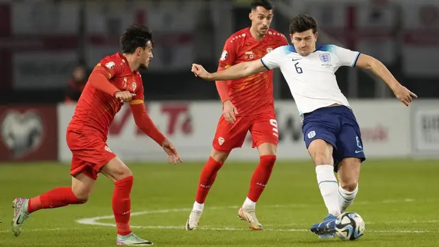 Foto: Melihat Aksi Harry Maguire saat Mengawal Pertahanan Timnas Inggris Vs Makedonia Utara di Kualifikasi Euro 2024