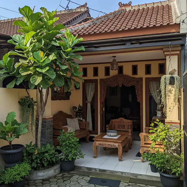 6 Model Teras dengan Pohon Hias Daun Lebar, Ciptakan Suasana Asri dan Estetik