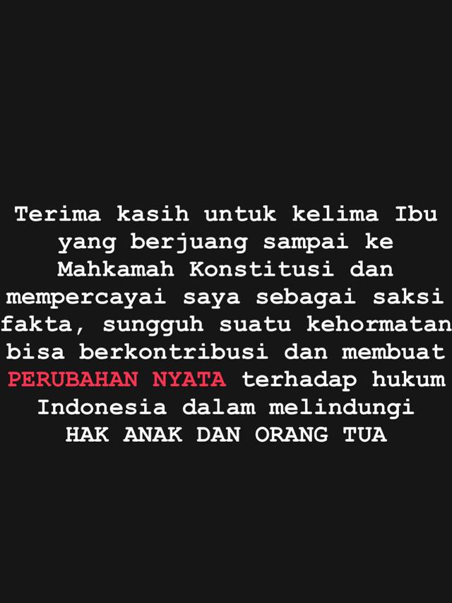 Unggahan Tsania Marwa. (Foto: Dok. Instagram @tsaniamarwa54)