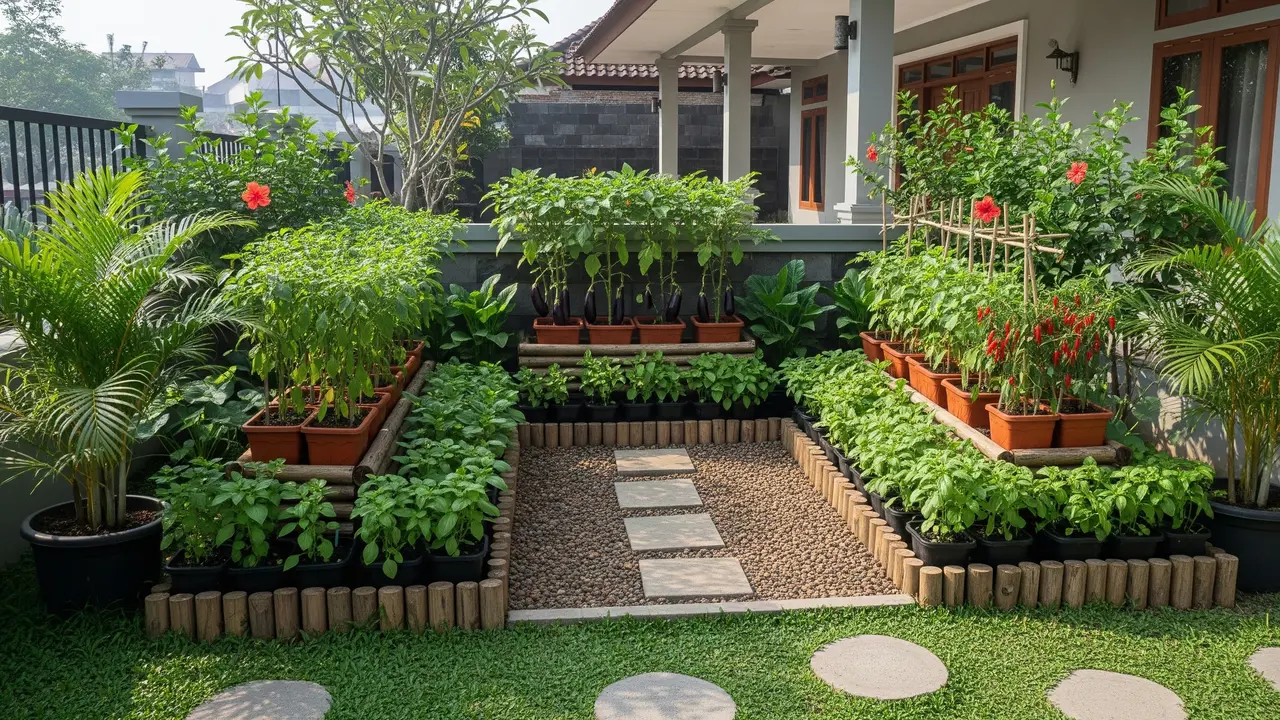 Inspirasi Kebun Sayur Depan Rumah Tanpa Ganggu Mobilitas/Gemini AI