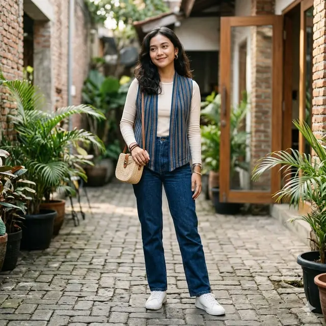 Model Baju Lurik Casual untuk Wanita