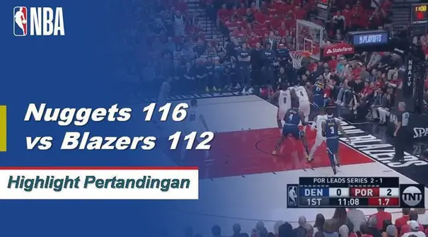Jamal Murray mencetak 34 poin, Nikola Jokic menambahkan triple double (21 poin, 12 rebound, 11 assist) ketika Denver mengalahkan Portland untuk menyamakan kedudukan menjadi 2-2.