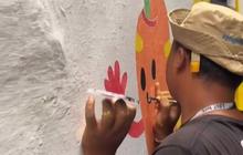 Cara Pemuda di Bandung Ajak Masyarakat Jaga Kesehatan, Gambar Mural Sayur dan Buah di Gang Permukiman