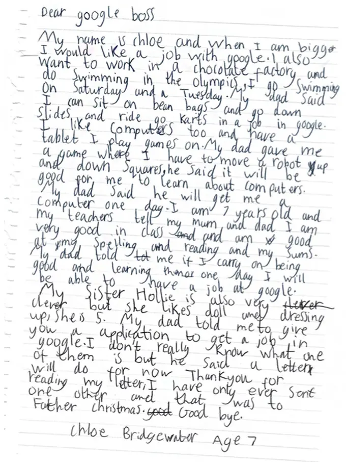 [Bintang] Gadis 7 Tahun Kirim Surat Lamaran ke Google, CEO Beri Respon