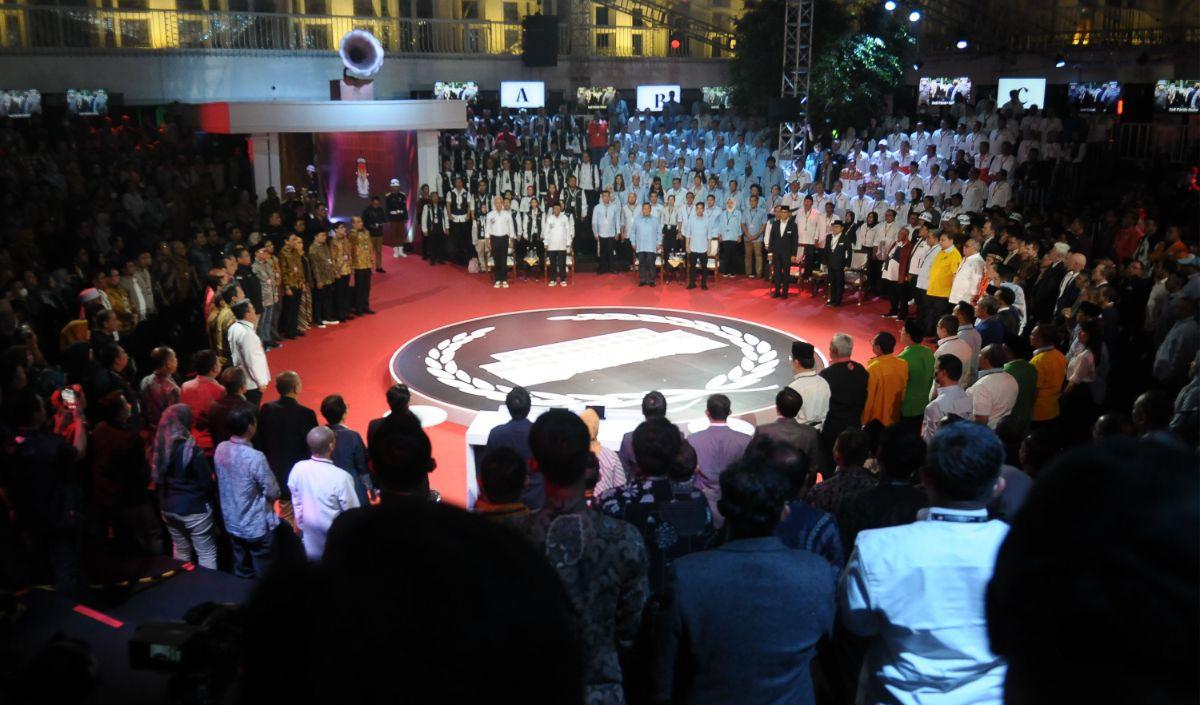 Prabowo kemudian mengungkit soal pencalonan Anies Baswedan di Pilkada DKI 2018.<br>