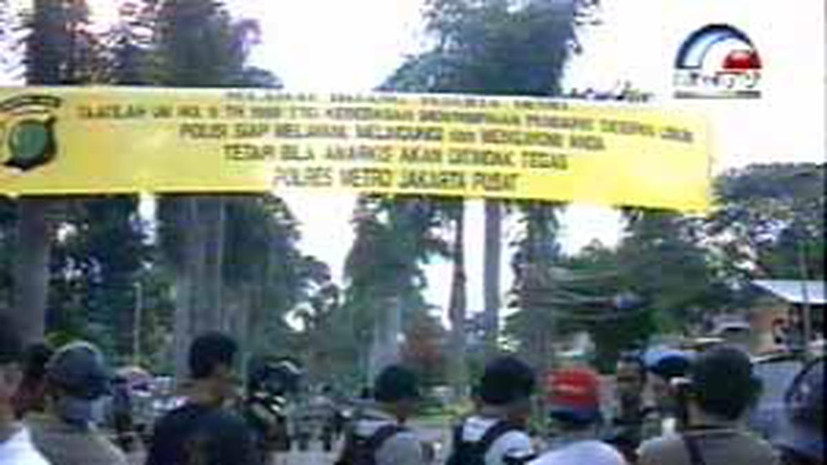 Spanduk Selamat Datang untuk Demonstran - News Liputan6.com