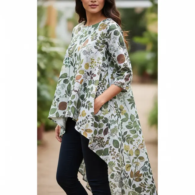 Model Tunik dari Kain Batik Ecoprint