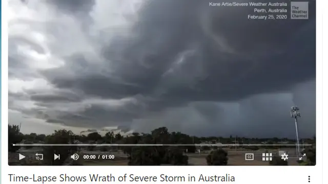 Tangkapan layar situs weather untuk menelusuri klaim video badai petir di Israel