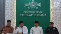 Gus Yahya menambahkan bahwa saat ini PBNU telah melakukan konfirmasi kepada lembaga otonom tempat pengabdian lima kader NU tersebut. (Liputan6.com/Angga Yuniar)