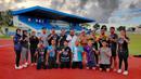 Dalam kunjungannya ke Stadion Depati Amir Pangkalpinang, Ketum KONI Pusat didampingi Waketum V Drs. Tursandi Alwi dan Ketum KONI Bangka Belitung Ricky Kurniawan. (Dok. KONI)