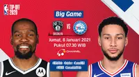 Live streaming big game NBA, Nets vs Sixers pada Jumat (8/1/2020) pukul 07.30 WIB dapat disaksikan melalui platform Vidio. (Dok. Vidio)