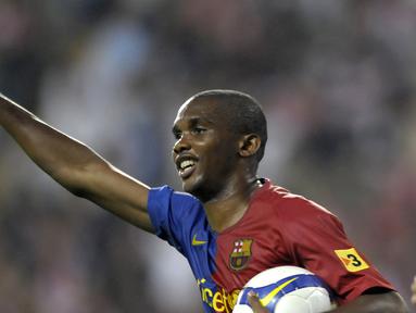 Pencetak gol terbanyak La Liga Spanyol sepanjang sejarah didominasi oleh para pemain asal Spanyol, Argentina, Prancis dan Uruguay. Di luar itu terselip pemain asal Afrika dengan talenta ciamik. Berikut 4 pemain Afrika dengan jumah gol terbanyak di La Liga. (AFP/Miguel Riopa)