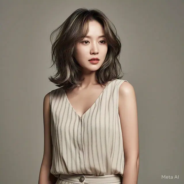 Layer Medium Length Waves Model Rambut Wanita Panjang Ala Korea