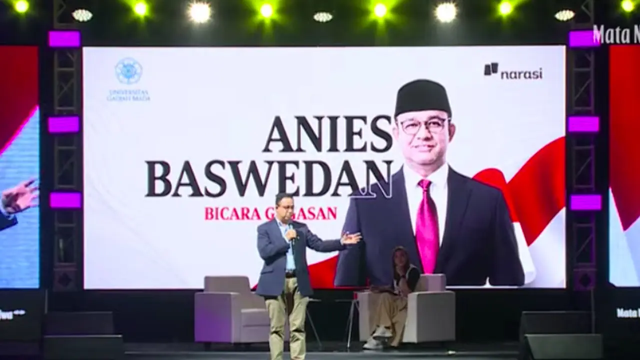 Bakal Calon presiden (Bacapres) Koalisi Perubahan Anies Baswedan saat menghadiri acara Mata Najwa