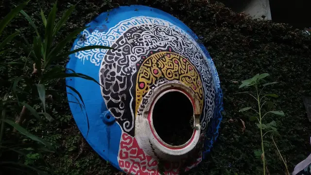 Tutup tangki air fiber di Komunitas Kanot Bu (Liputan6.com/Rino Abonita)