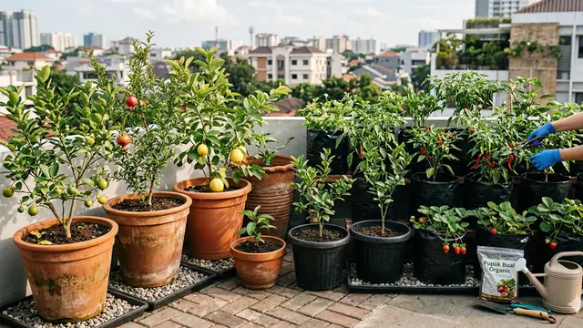 Tips Memaksimalkan Lahan Sempit untuk Kebun Buah (Foto: Gemini AI)