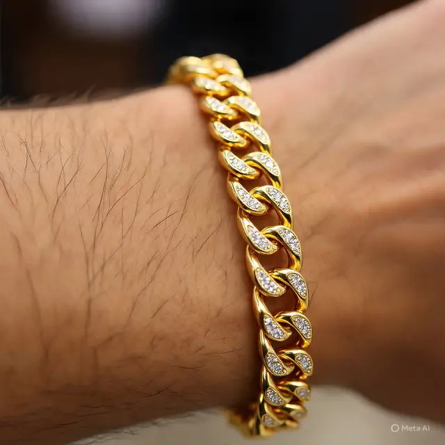 Gelang Emas Rantai Pria Model Cuban Link
