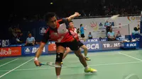 Di turnamen bulu tangkis BCA Indonesia Open Super Series Premier (BIOSSP) 2014 mereka menyingkirkan pasangan peringkat dua dunia dari Korea Selatan, Shin Baek Chol/Jang Ye Na, Jakarta, Kamis (19/6/2014) (Liputan6.com/Miftahul Hayat).