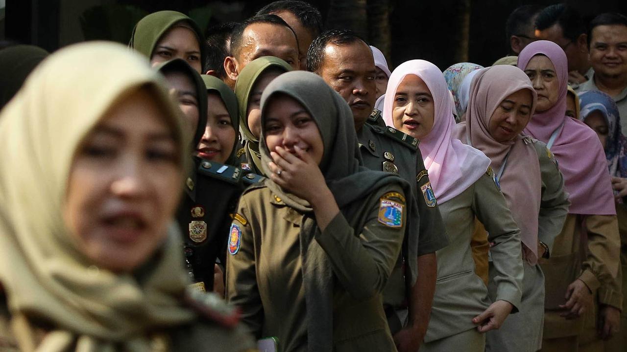 FOTO: Pramono-Rano Halal Bihalal dengan ASN Di Balaikota DKI