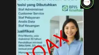 Cek Fakta Liputan6.com menemukan klaim link pendaftaran lowongan kerja 2026 BPJS Kesehatan