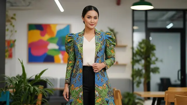 Outer Batik Lengan Puff