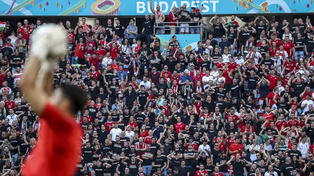 Lautan Penonton Padati Stadion di Laga Hungaria Vs Portugal
