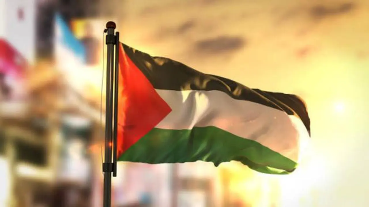 Ilustrasi bendera Palestina.