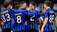 2. Atalanta - Atalanta merupakan salah satu tim kuda hitam di Liga Champions musim ini. Anak asuh Gian Piero Gasperini mampu menjinakkan Valencia yang berstatus sebagai juara Grup H pada babak 16 besar dengan kemenangan telak agregat 8-4. (AFP/Miguel Medina)