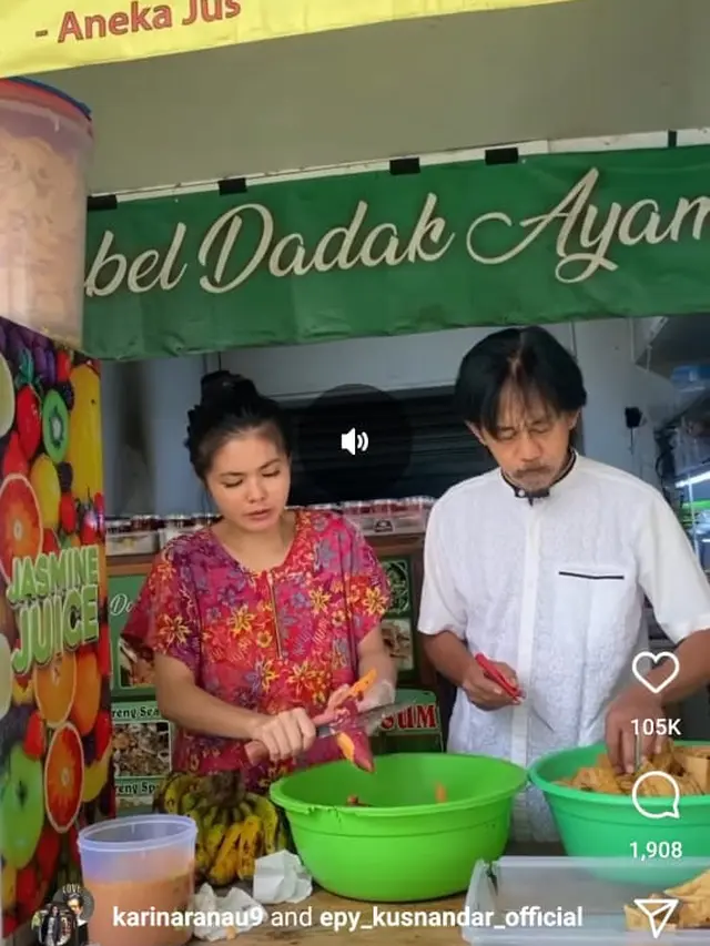 Epy Kusnandar dan Karina Ranau. (Instagram/ karinaranau9 - epy_kusnandar_official)