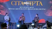 Direktur Jenderal Pemberdayaan Informatika Kementerian Komunikasi dan Informatika (Kemenkominfo) saat menjadi pembicara dalam acara CIPTA & Cita sesi diskusi Menangkal Hoax "Menjaga Keutuhan Informasi di Era Digital" Liputan6.com, di Hotel Shangrila, Jakarta Rabu (31/7/2024).