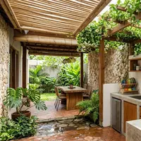 8 Tanaman Rambat yang Cocok untuk Atap Dapur Terbuka agar Lebih Teduh dan Asri. (Gambar: AI Generated)